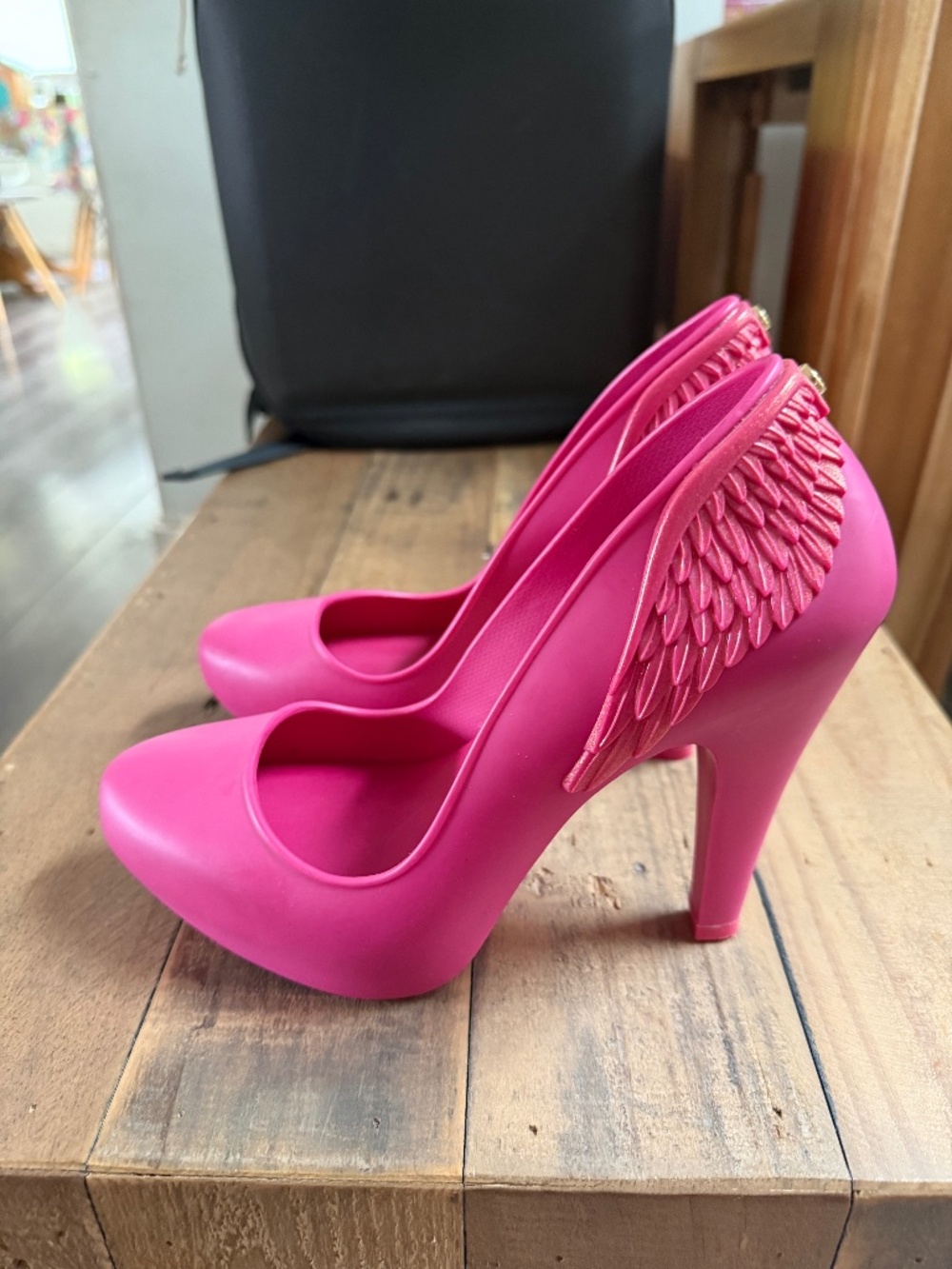 Melissa Pink Winged High Heel Pumps